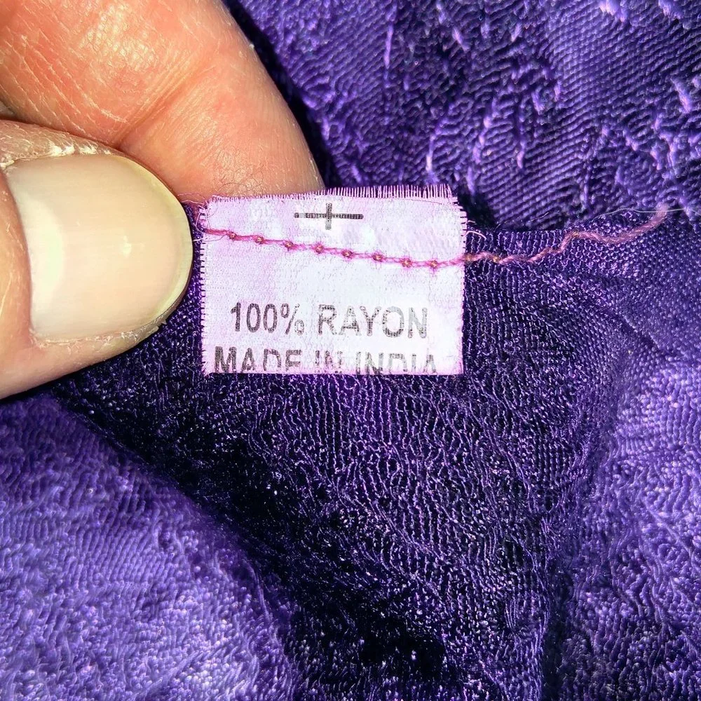 Dark Purple Scarf or Wrap w/ Fringe 42